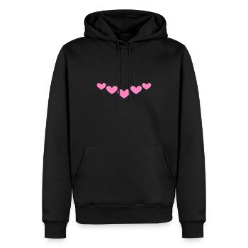 Herz Ornament Linie Symbol Rosa - Männer Premium Bio Hoodie - Schwarz - Vorne - Nico (187cm)