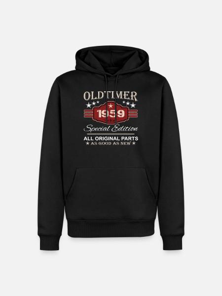 Voiture ancienne 1959 - 65e cadeau d’anniversaire - Sweat à capuche Premium bio Homme - noir