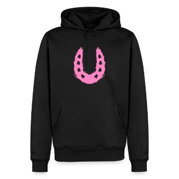 Hufeisen Symbol Pferd - Männer Premium Bio Hoodie - Schwarz - Vorne - Nico (187cm)