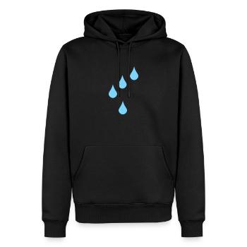 Icône de gouttes de pluie gouttes de pluie - Sweat à capuche Premium bio Homme - noir - Devant - Nico (187cm)