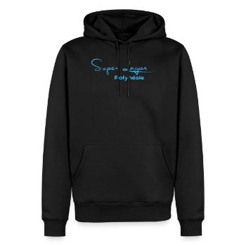 Super Lagon Polynésie Cadeau personnalisé souvenir - Sweat à capuche Premium bio Homme - noir - Devant - Nico (187cm)