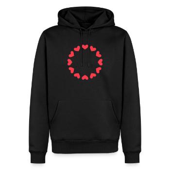 Herz Kreis - Männer Premium Bio Hoodie - Schwarz - Vorne - Nico (187cm)