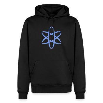 Atom symbol nuclear power - Men’s Premium Organic Hoodie - black - Front - Nico (187cm)