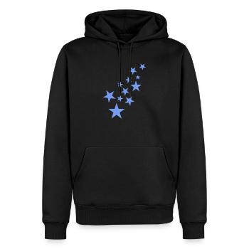 Star asterisk pattern blue - Men’s Premium Organic Hoodie - black - Front - Nico (187cm)