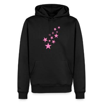 Stern Sternchen Muster Symbol Rosa - Männer Premium Bio Hoodie - Schwarz - Vorne - Nico (187cm)