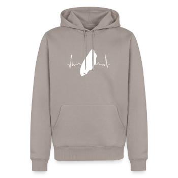 Texel Herzschlag Niederlande Holland Insel Geschen - Männer Premium Bio Hoodie - Taupe - Vorne - Nico (187cm)