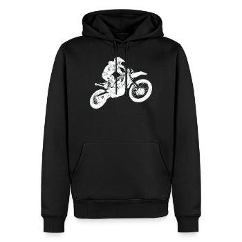 Dirtbike / Biker / Cross / Geschenk - Männer Premium Bio Hoodie - Schwarz - Vorne - Nico (187cm)
