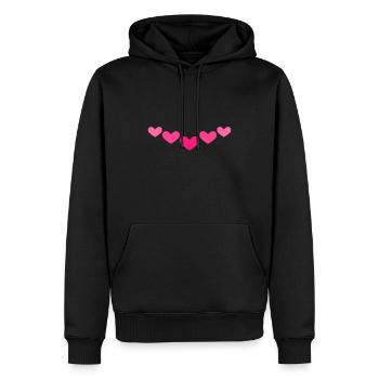 Herz Ornament Linie Rosa - Männer Premium Bio Hoodie - Schwarz - Vorne - Nico (187cm)