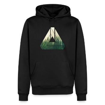 Wald / Natur / Dreieck / Geschenk - Männer Premium Bio Hoodie - Schwarz - Vorne - Nico (187cm)