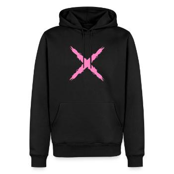 Croix rose - Sweat à capuche Premium bio Homme - noir - Devant - Nico (187cm)