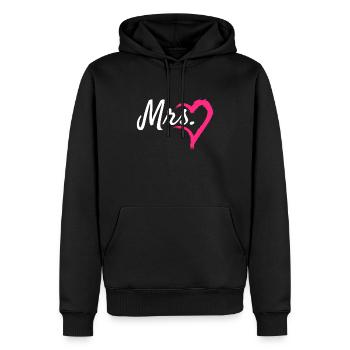 Mrs Herz - Männer Premium Bio Hoodie - Schwarz - Vorne - Nico (187cm)