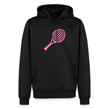 Tennisracket roze - Mannen Premium Bio hoodie - zwart - Voor - Nico (187cm)