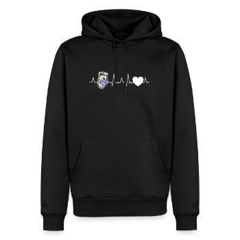 Bembel Herzschlag Apfelwein Ãppelwoi Äppler Gesche - Männer Premium Bio Hoodie - Schwarz - Vorne - Nico (187cm)
