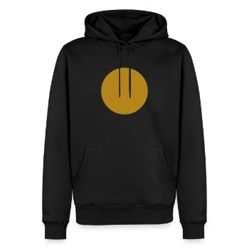 Kreis Gold - Männer Premium Bio Hoodie - Schwarz - Vorne - Nico (187cm)