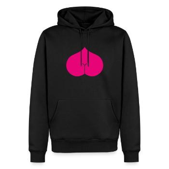 Arsch Herz Popo Liebe Lustig Geschenk - Männer Premium Bio Hoodie - Schwarz - Vorne - Nico (187cm)
