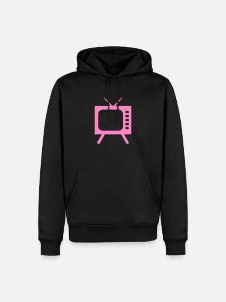 TV - TV - Sweat à capuche Premium bio Homme - noir