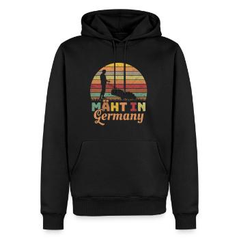 Mäht in Germany Gartenarbeit Landschaftsgärtner - Männer Premium Bio Hoodie - Schwarz - Vorne - Nico (187cm)