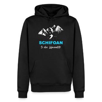 skifahren schifoan is das leiwandste - Männer Premium Bio Hoodie - Schwarz - Vorne - Nico (187cm)