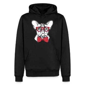 BULLDOG FRANÇAIS Sweet Frenchie Wilsigns - Sweat à capuche Premium bio Homme - noir - Devant - Nico (187cm)