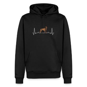 Bayerischer Gebirgsschweisshund Herzschlag BGS - Männer Premium Bio Hoodie - Schwarz - Vorne - Nico (187cm)