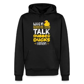 Programming Duck developer duck rubber duck - Men’s Premium Organic Hoodie - black - Front - Nico (187cm)