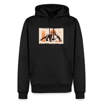 Komodowaran Komodo Reptilien Vintage - Männer Premium Bio Hoodie - Schwarz - Vorne - Nico (187cm)