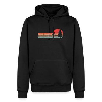 Tronçonneuse Bûcheron Rétro Vintage - Sweat à capuche Premium bio Homme - noir - Devant - Nico (187cm)