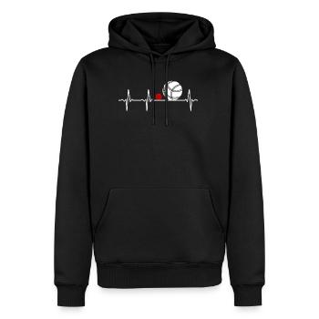 Boules de pétanque Heartbeat Boccia Heartbeat Design - Sweat à capuche Premium bio Homme - noir - Devant - Nico (187cm)