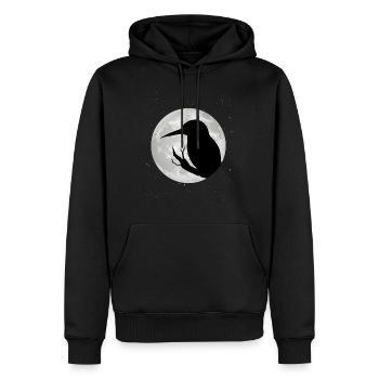 Eisvogel Mond Blauer Vogel - Männer Premium Bio Hoodie - Schwarz - Vorne - Nico (187cm)