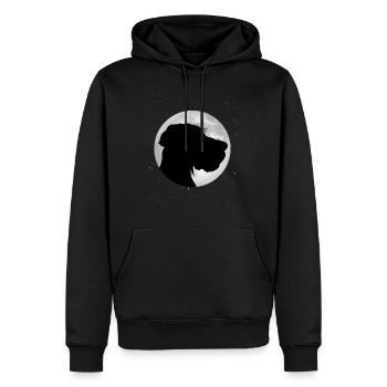 German Wirehaired Pointer Moon Hound Dogs - Men’s Premium Organic Hoodie - black - Front - Nico (187cm)