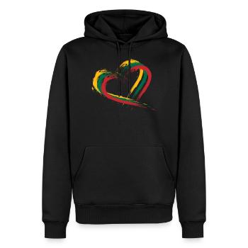 Drapeau brosse coeur de la Lituanie - Sweat à capuche Premium bio Homme - noir - Devant - Nico (187cm)