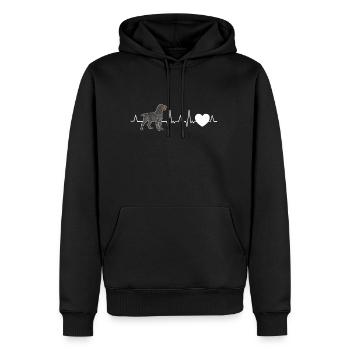 German Wirehaired Pointer Heartbeat Hound Dog - Men’s Premium Organic Hoodie - black - Front - Nico (187cm)