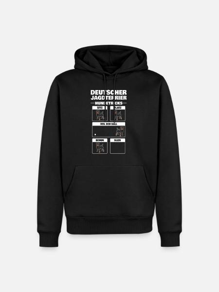 Deutscher Jagdterrier Hundetricks Tricks Jagdhund - Männer Premium Bio Hoodie - Schwarz