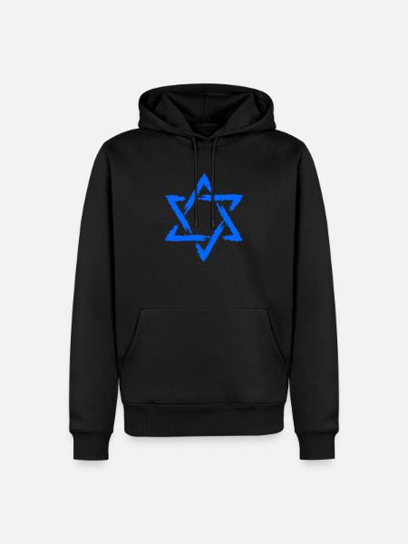 Davidstern Symbol Blau Stern - Männer Premium Bio Hoodie - Schwarz