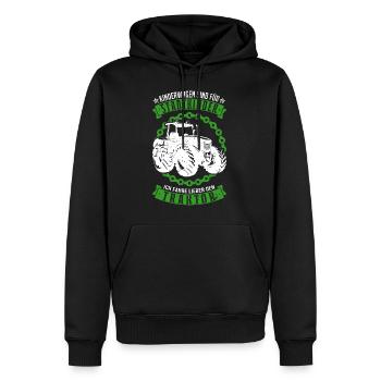 Traktor fahren Traktorfahrer Landwirt Bauer - Männer Premium Bio Hoodie - Schwarz - Vorne - Nico (187cm)