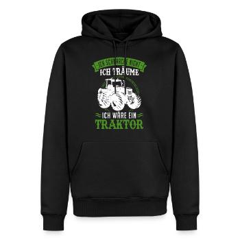 Ich schnarche nicht Ich träume ich sei ein Traktor - Männer Premium Bio Hoodie - Schwarz - Vorne - Nico (187cm)