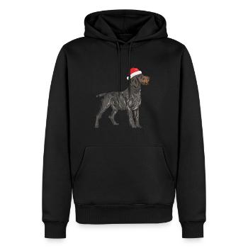 Chien de chien de Noël à poil dur allemand - Sweat à capuche Premium bio Homme - noir - Devant - Nico (187cm)