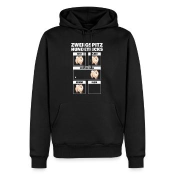 Zwergspitz Hundetricks Pomeranian Hund - Männer Premium Bio Hoodie - Schwarz - Vorne - Nico (187cm)