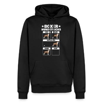 Boxer dog tricks dog - Men’s Premium Organic Hoodie - black - Front - Nico (187cm)