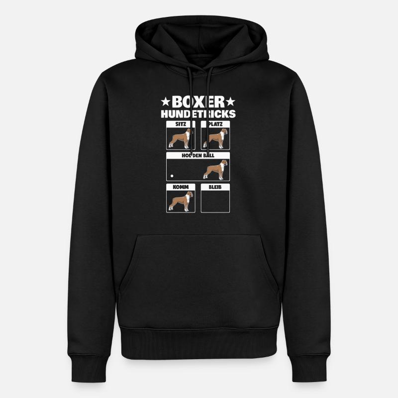 Boxer Hundetricks Hund - Männer Premium Bio Hoodie - Schwarz
