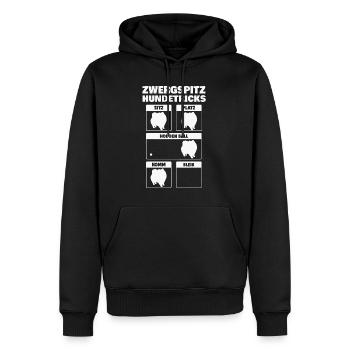 Zwergspitz Hundetricks Pomeranian Hund - Männer Premium Bio Hoodie - Schwarz - Vorne - Nico (187cm)
