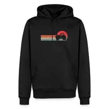 Tracteur tracteur vintage agriculteur agriculteur - Sweat à capuche Premium bio Homme - noir - Devant - Nico (187cm)