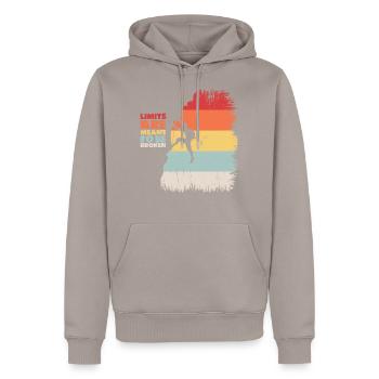 Klettern - Männer Premium Bio Hoodie - Taupe - Vorne - Nico (187cm)
