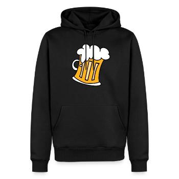 chope à bière - chope à bière - chope à bière - Sweat à capuche Premium bio Homme - noir - Devant - Nico (187cm)