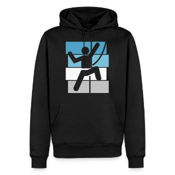 Climbing Bouldering Gift Mountain Climbing Retro - Men’s Premium Organic Hoodie - black - Front - Nico (187cm)