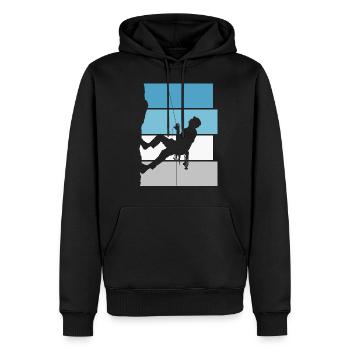 Bouldern Bergsteigen Berg Klettern Retro Geschenk - Männer Premium Bio Hoodie - Schwarz - Vorne - Nico (187cm)