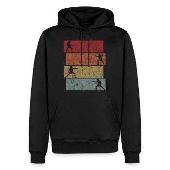 Degen Escrime Escrimeuse Fechter Floret épée - Sweat à capuche Premium bio Homme - noir - Devant - Nico (187cm)