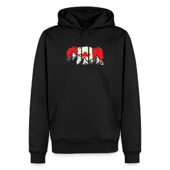 Kanada Geschenkidee - kanadische Flagge Berge - Männer Premium Bio Hoodie - Schwarz - Vorne - Nico (187cm)