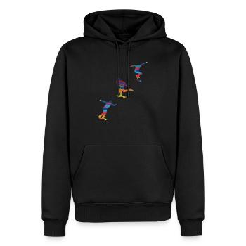 Idée cadeau skateboard skateboard - Sweat à capuche Premium bio Homme - noir - Devant - Nico (187cm)