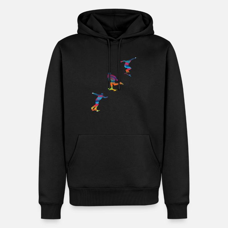 Idée cadeau skateboard skateboard - Sweat à capuche Premium bio Homme - noir